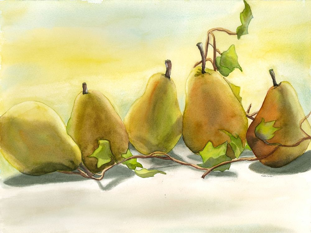 Pears In A Row 1 art print by Doris Charest for $57.95 CAD