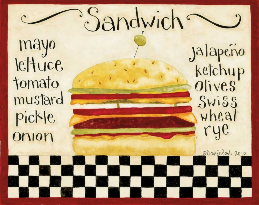 Sandwich art print by Dan DiPaolo for $57.95 CAD