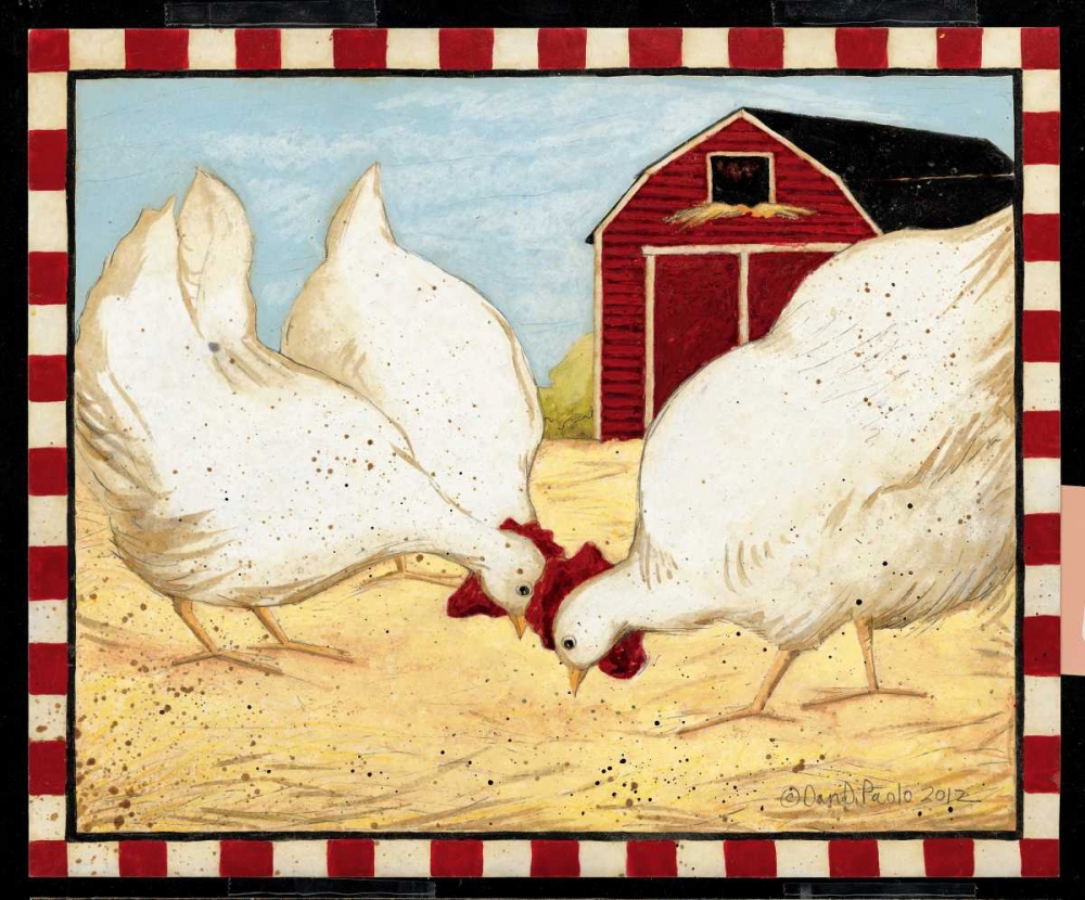 Red Barn Chickens art print by Dan DiPaolo for $57.95 CAD