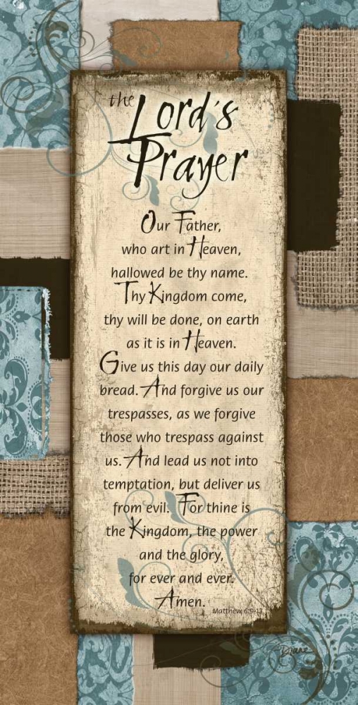 Patchwork Lords Prayer Blue art print by Diane Stimson for $57.95 CAD