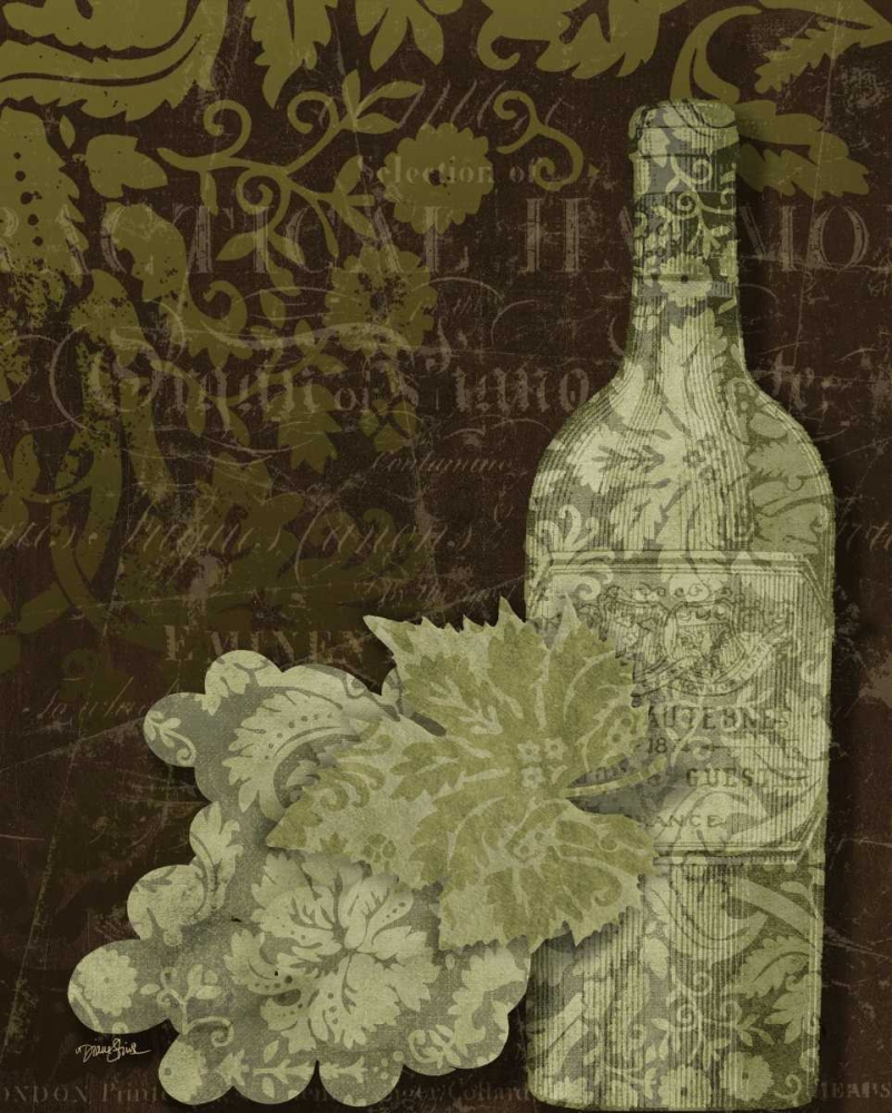 White Wine Damask art print by Diane Stimson for $57.95 CAD