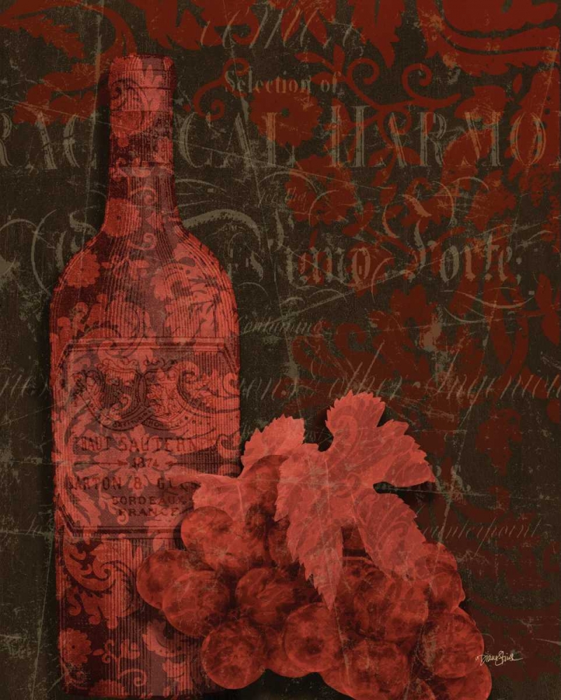 Red Wine Damask art print by Diane Stimson for $57.95 CAD