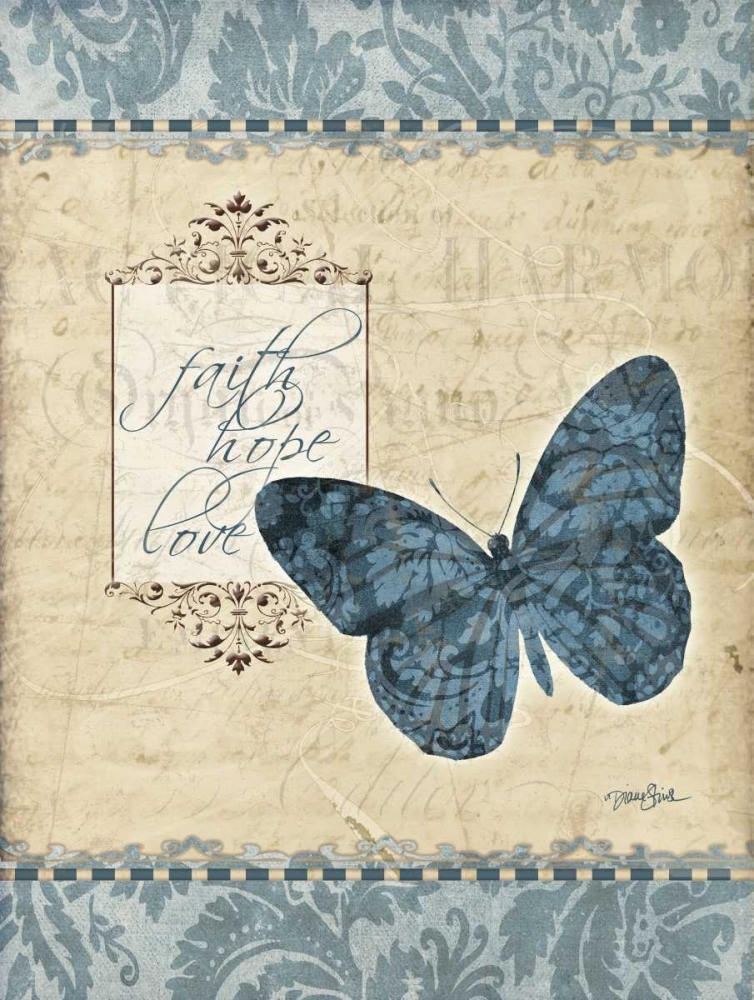 Bfly Damask 2 art print by Diane Stimson for $57.95 CAD