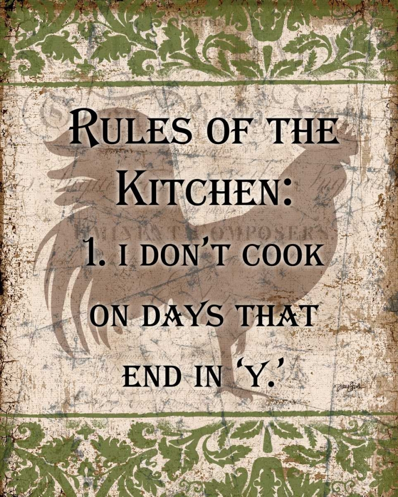Rules Of Kitchen 1 art print by Diane Stimson for $57.95 CAD