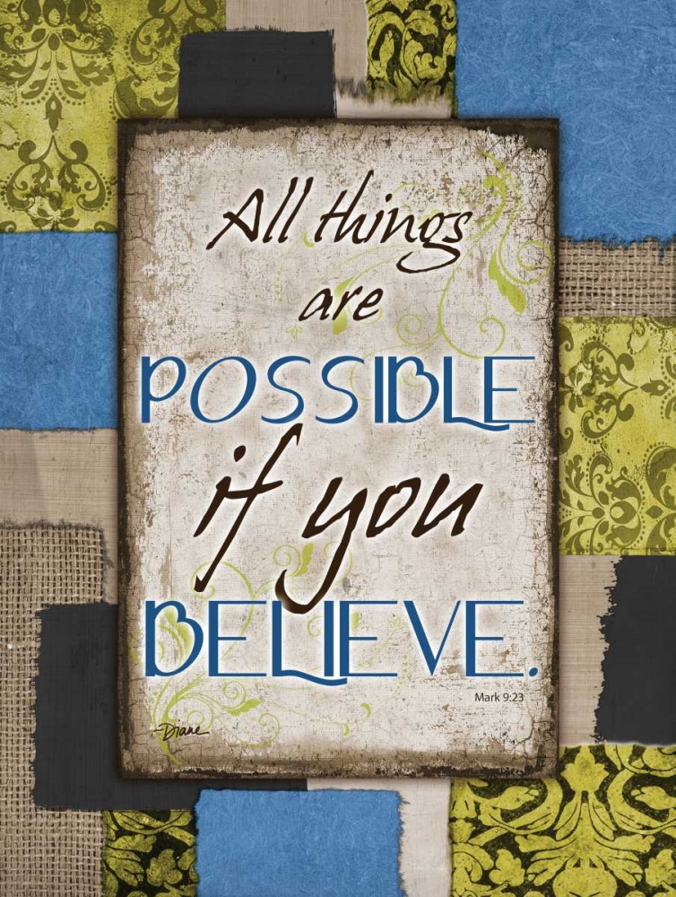 Patch Work Believe art print by Diane Stimson for $57.95 CAD