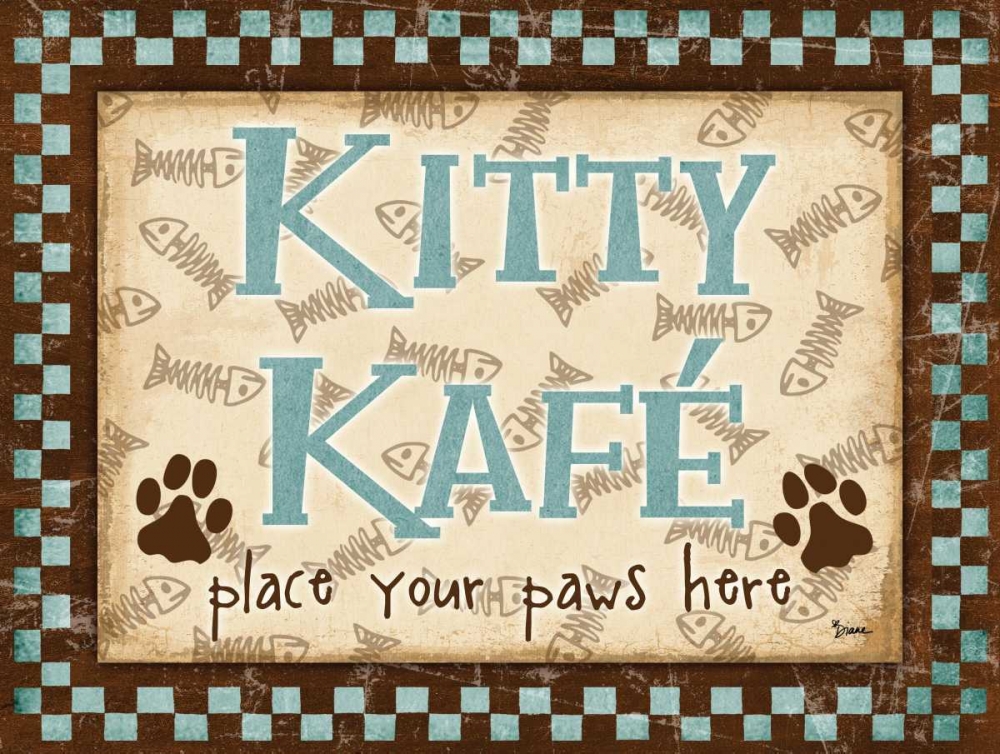 Kitty Kafe Blue art print by Diane Stimson for $57.95 CAD