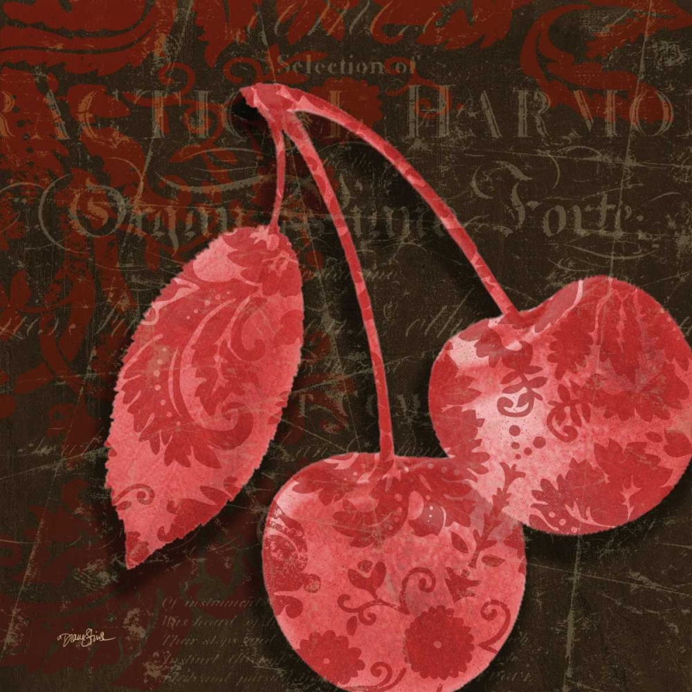 Cherry Damask Red art print by Diane Stimson for $57.95 CAD