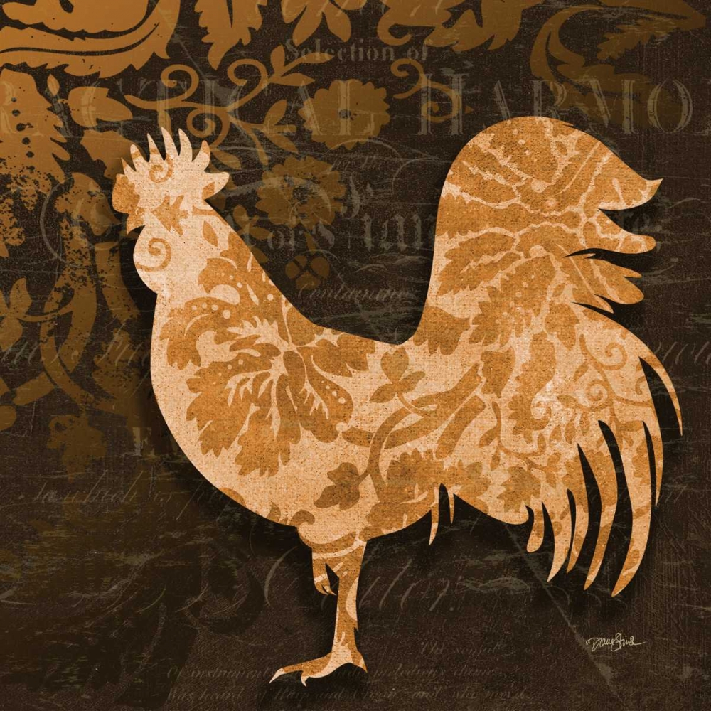Rooster Damask 2 art print by Diane Stimson for $57.95 CAD