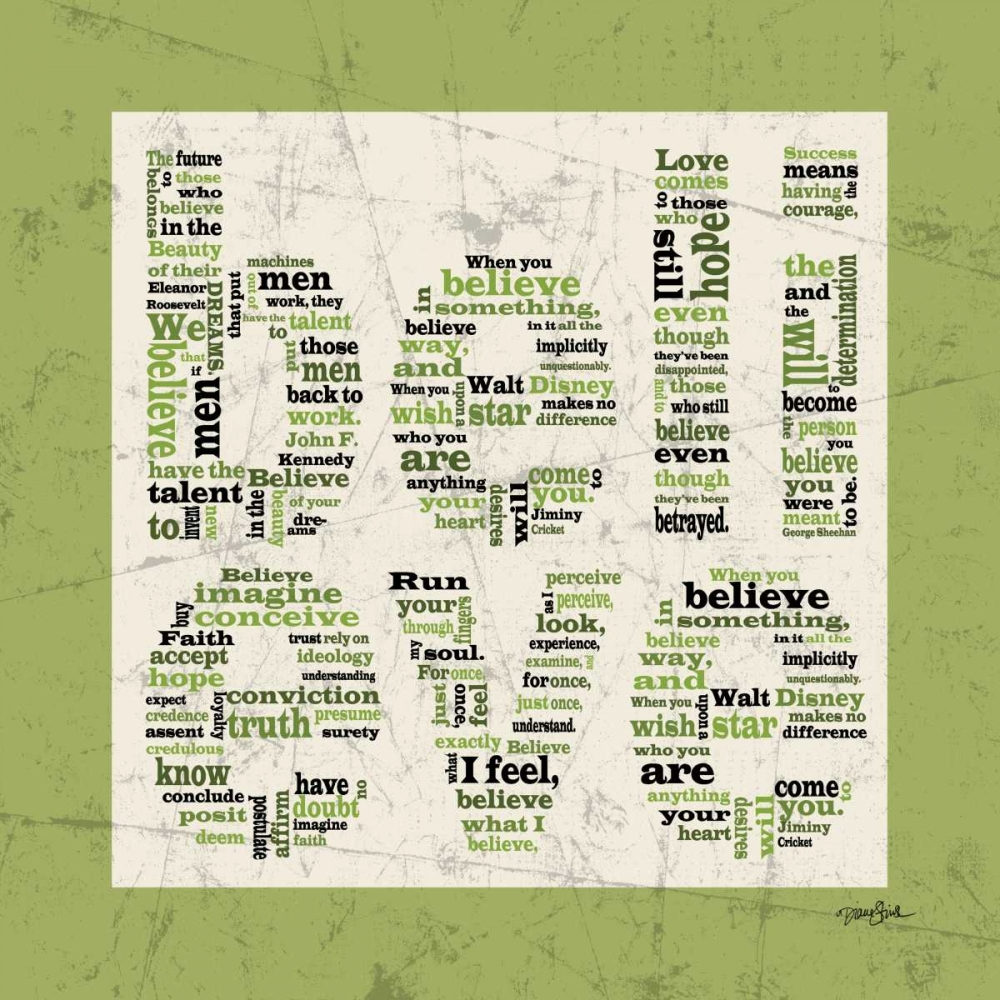 Believe Green art print by Diane Stimson for $57.95 CAD