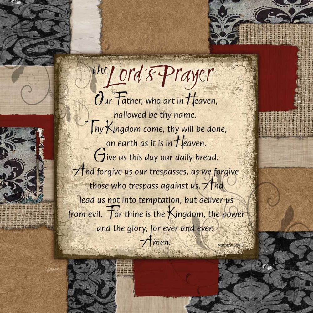 Patchwork Lords Prayer art print by Diane Stimson for $57.95 CAD