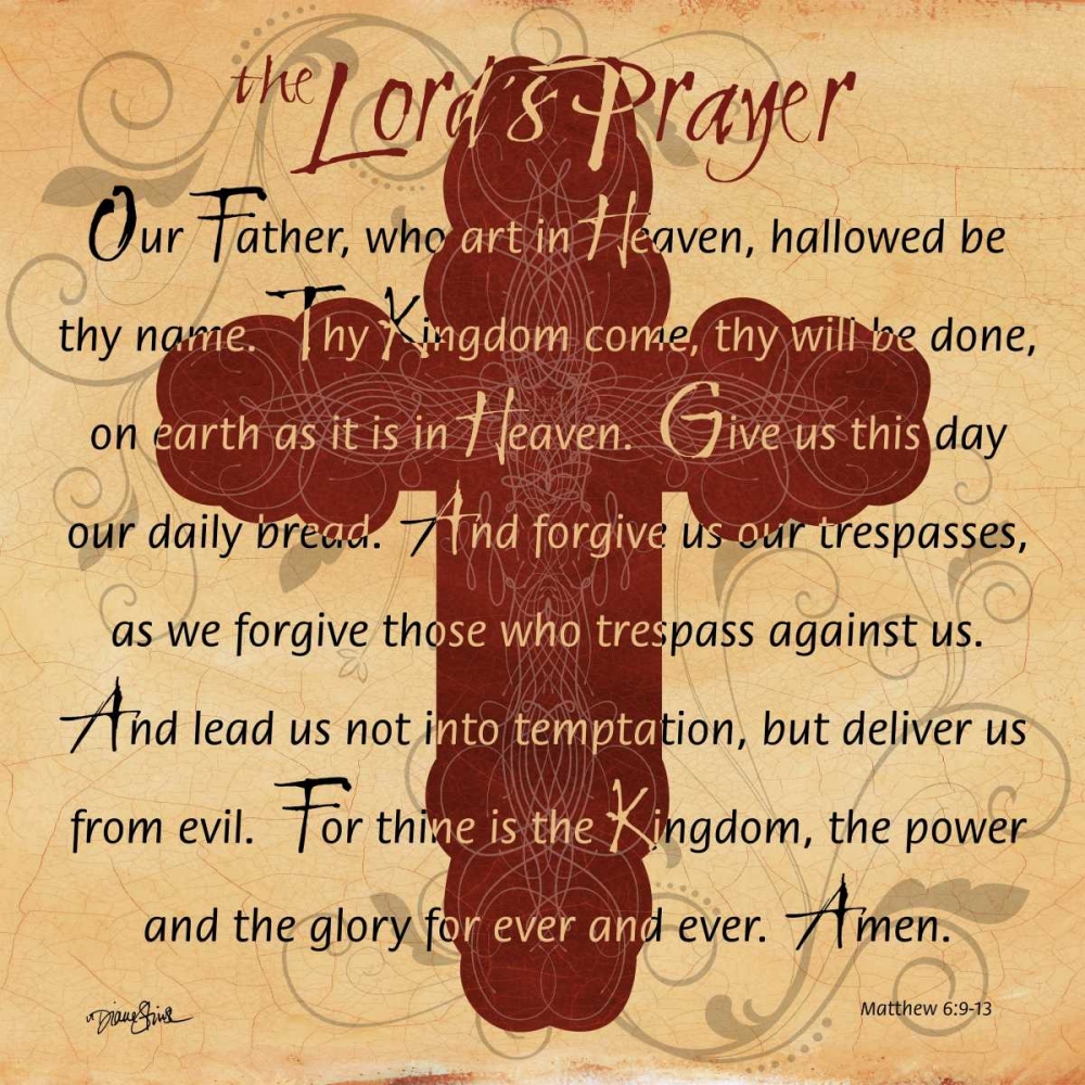 The Lords Prayer Cross art print by Diane Stimson for $57.95 CAD