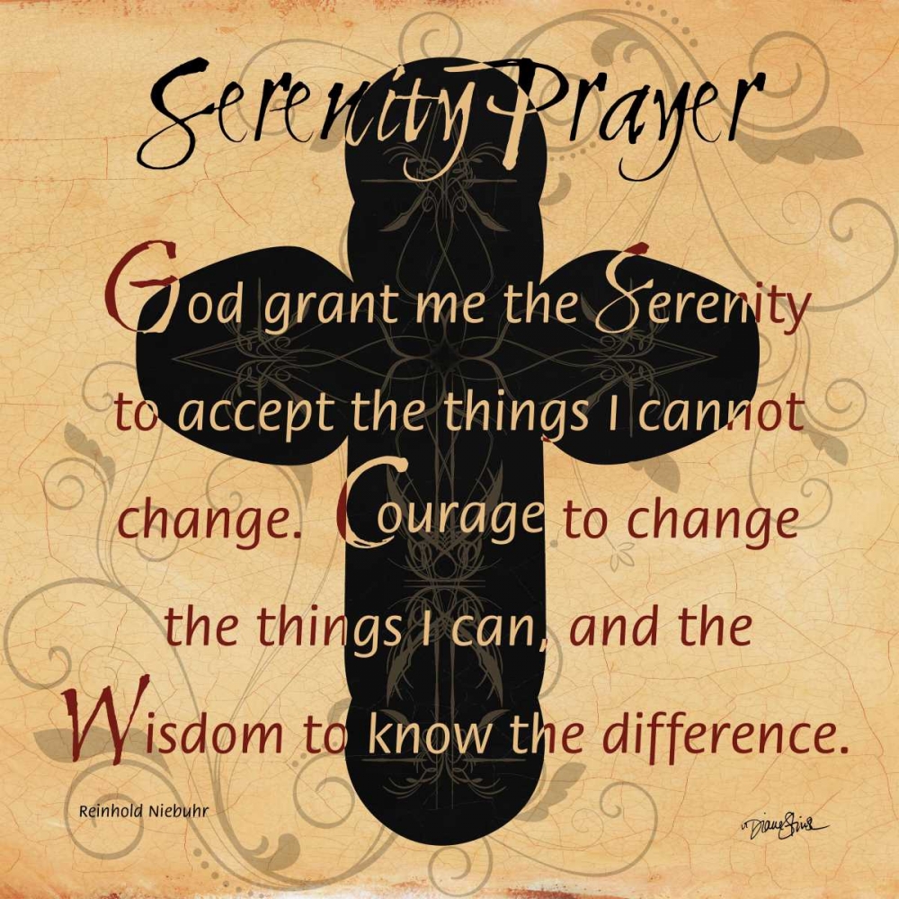 Serenity Prayer Cross art print by Diane Stimson for $57.95 CAD