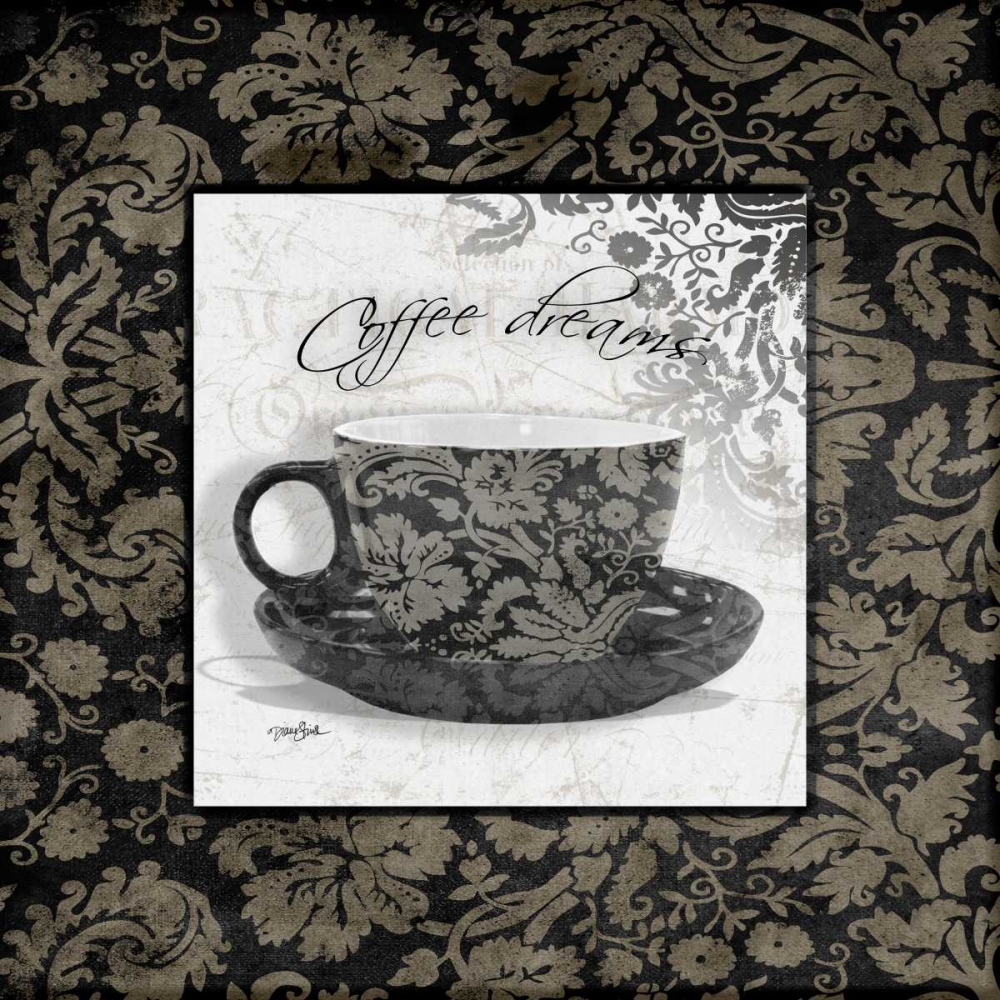 Grey Coffee Damask 1 art print by Diane Stimson for $57.95 CAD