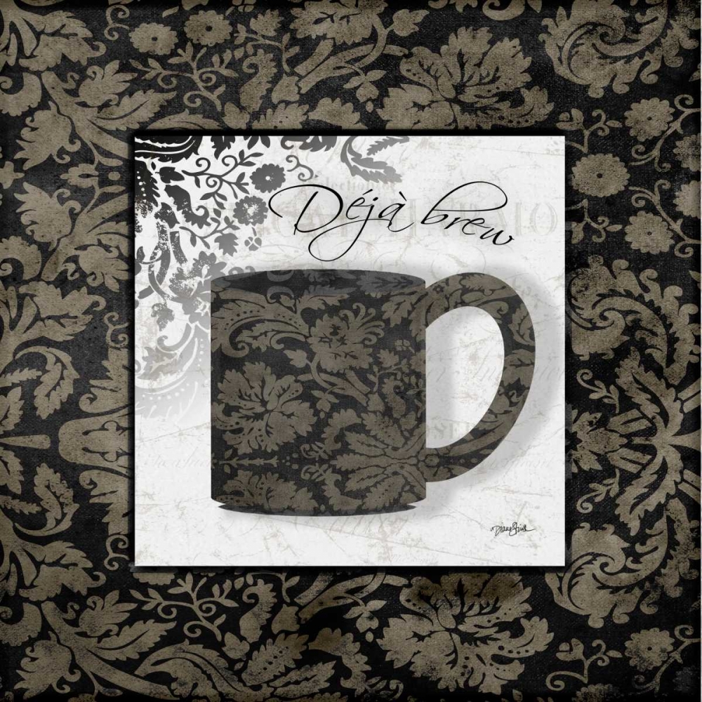 Coffee Damask 2 art print by Diane Stimson for $57.95 CAD