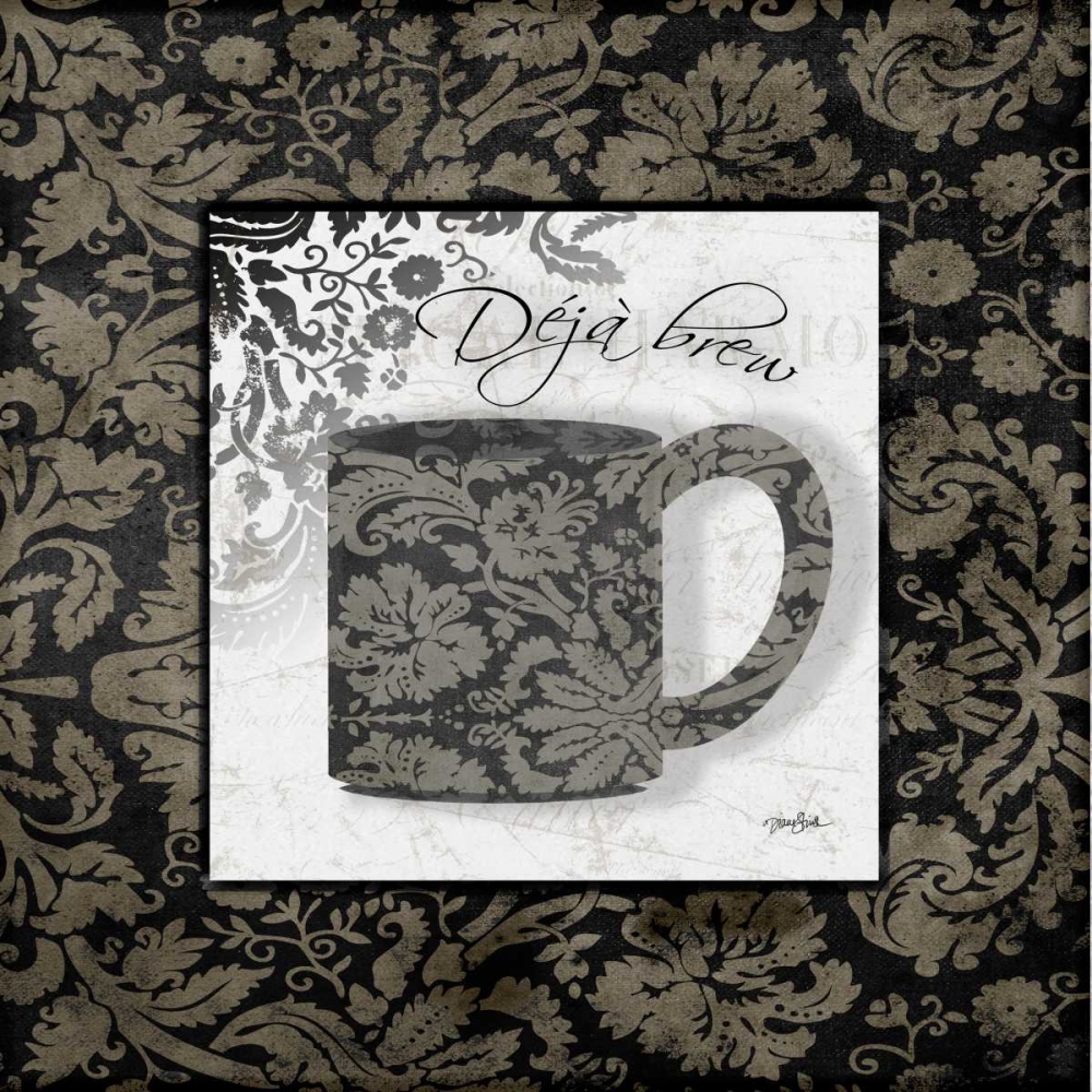 Gray Coffee Damask 2 art print by Diane Stimson for $57.95 CAD