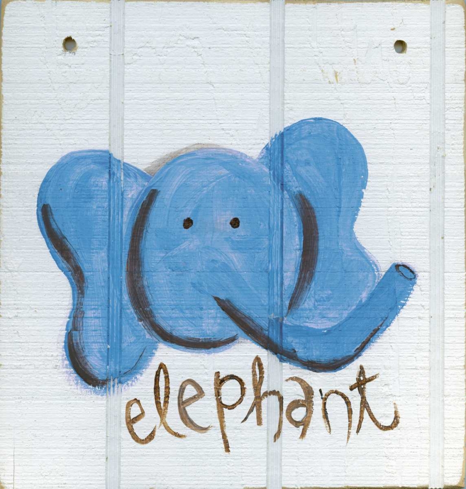 Happy Blue Elephant art print by Erin Butson for $63.95 CAD