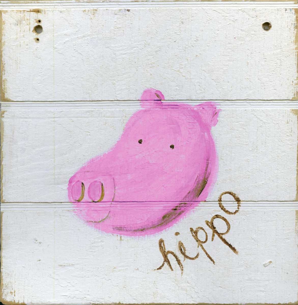 Happy Pink Hippo art print by Erin Butson for $57.95 CAD