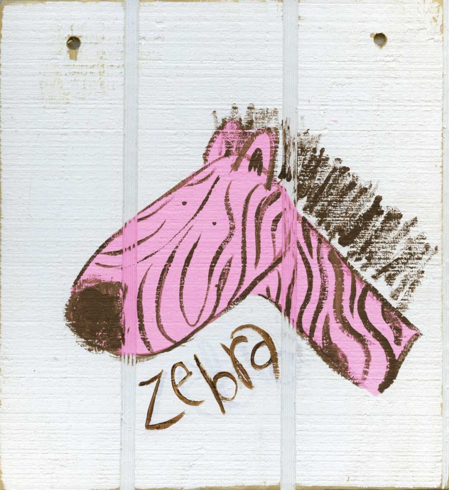 Happy Pink Zebra art print by Erin Butson for $57.95 CAD