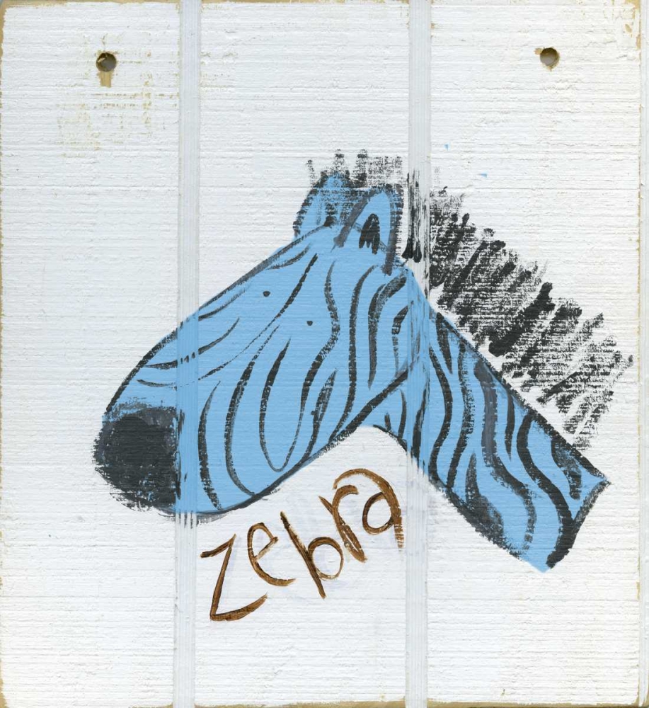 Happy Blue Zebra art print by Erin Butson for $57.95 CAD