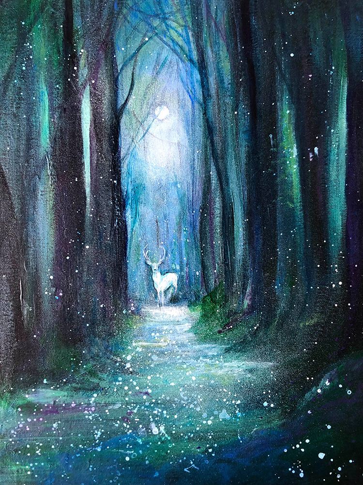 Green And Blue Woodland art print by Emma Catherine Debs for $57.95 CAD