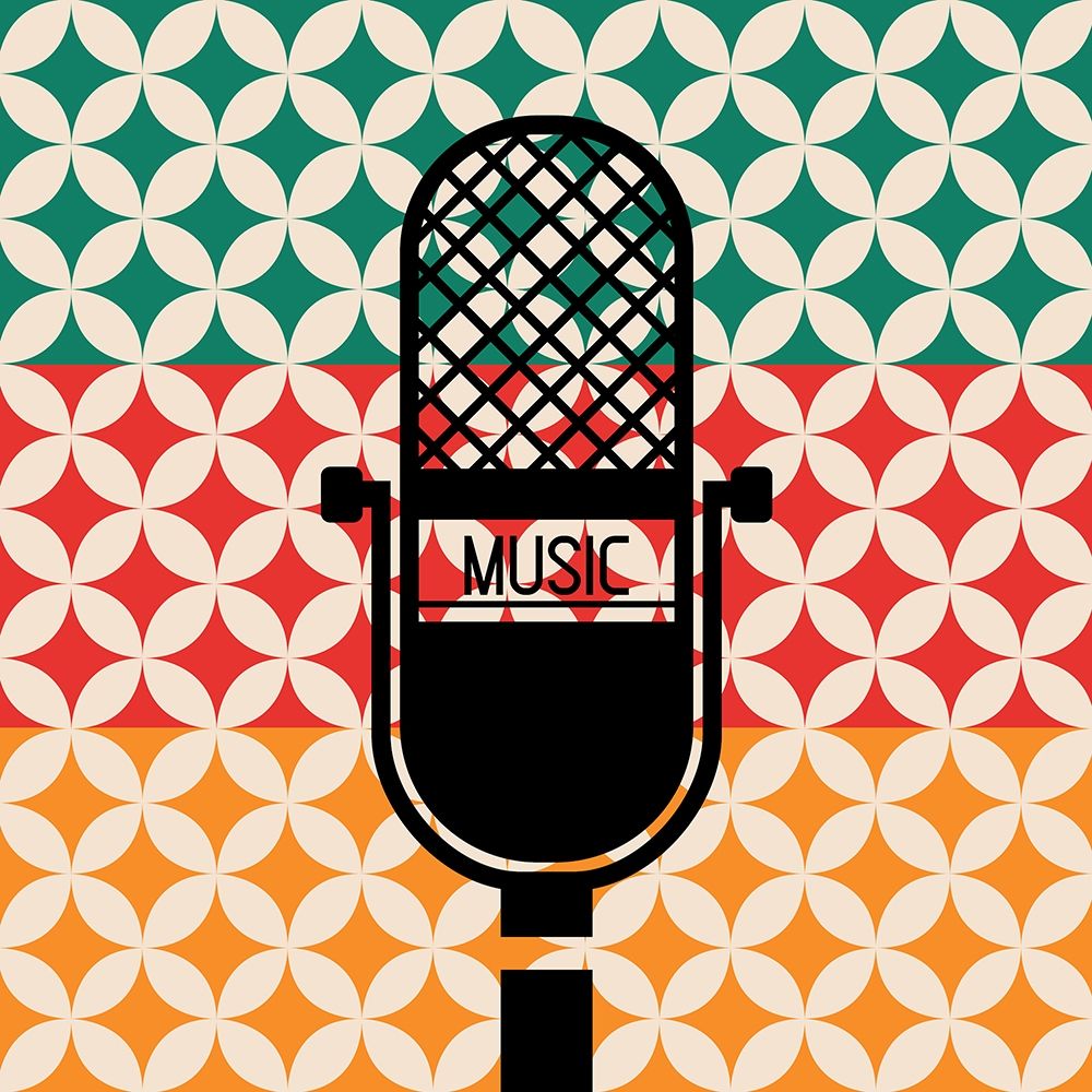 Microphone Music Retro art print by Enrique Rodriquez Jr for $57.95 CAD