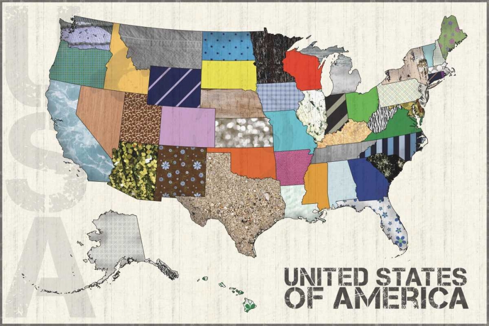 US Map art print by Lauren Gibbons for $57.95 CAD