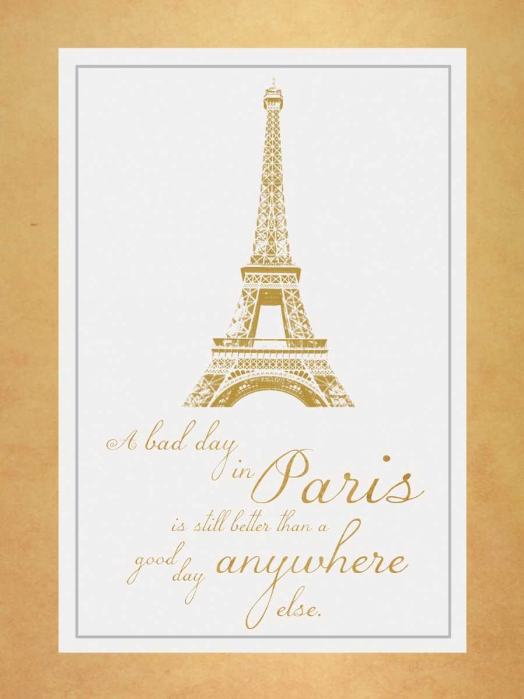 Paris Quote Gold art print by Lauren Gibbons for $57.95 CAD