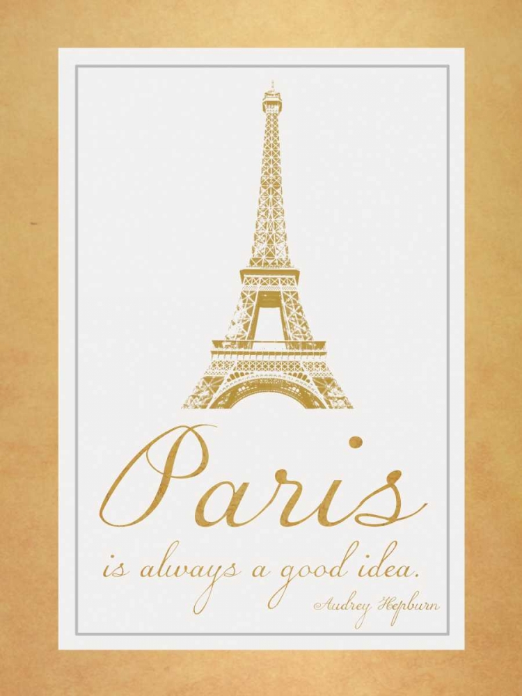 Paris Quote 2 Gold art print by Lauren Gibbons for $57.95 CAD