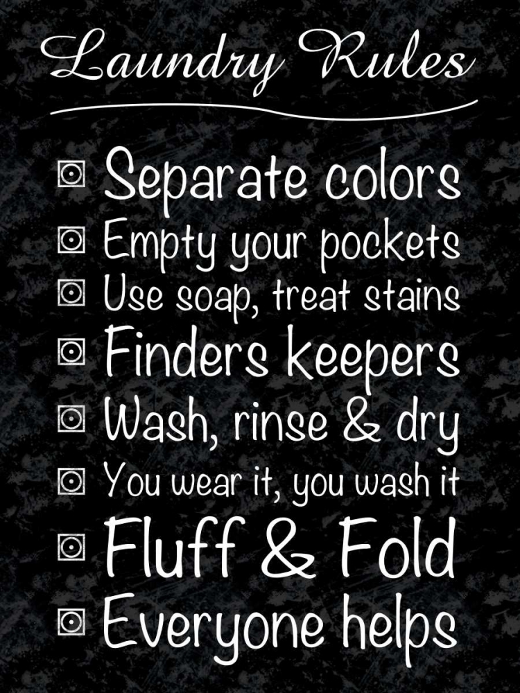 Laundry Rules art print by Lauren Gibbons for $57.95 CAD