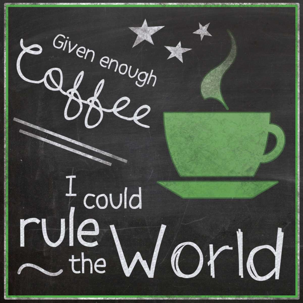 Green Coffe World art print by Lauren Gibbons for $57.95 CAD