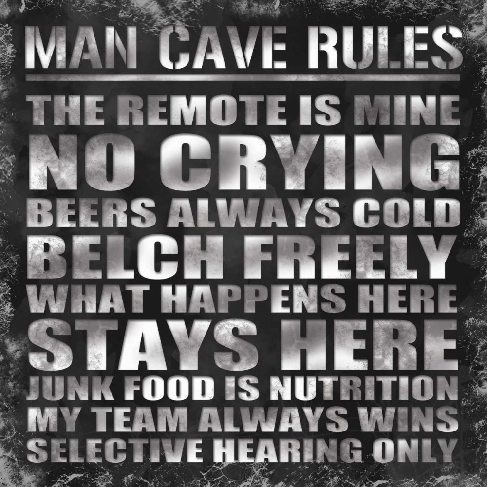 Man Cave Rules art print by Lauren Gibbons for $57.95 CAD
