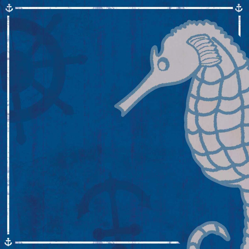 Blue Sea Horse art print by Lauren Gibbons for $57.95 CAD