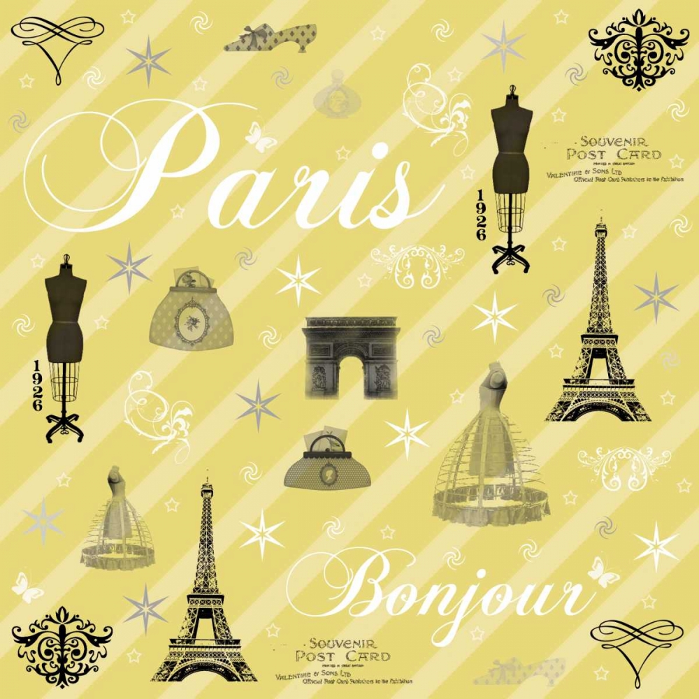 Paris 2b Yellow art print by Lauren Gibbons for $57.95 CAD