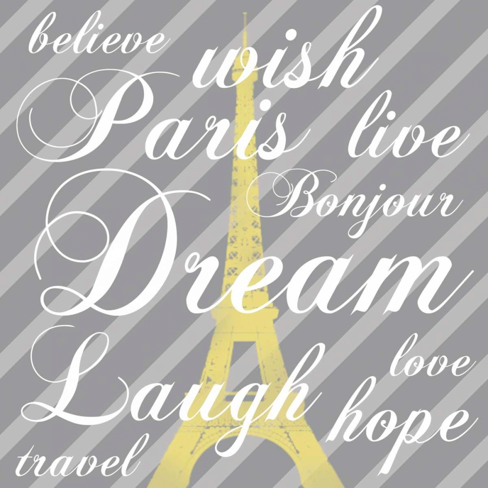Paris 3 Gray Words art print by Lauren Gibbons for $57.95 CAD