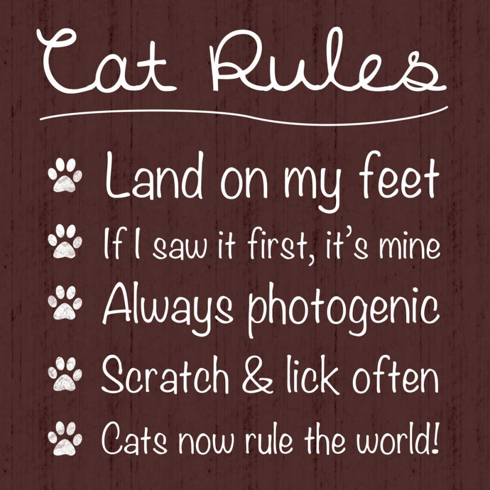 Cat Rules art print by Lauren Gibbons for $57.95 CAD