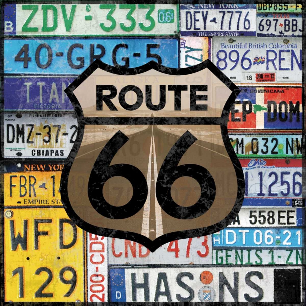 Route 66 Plates art print by Lauren Gibbons for $57.95 CAD