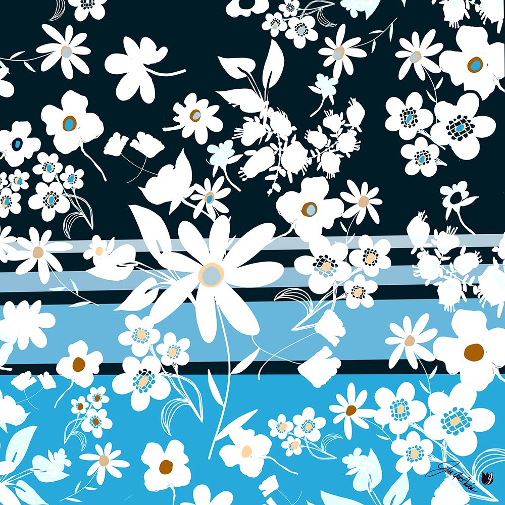 Garden Party Pool Side Blue art print by Joan Davis for $57.95 CAD