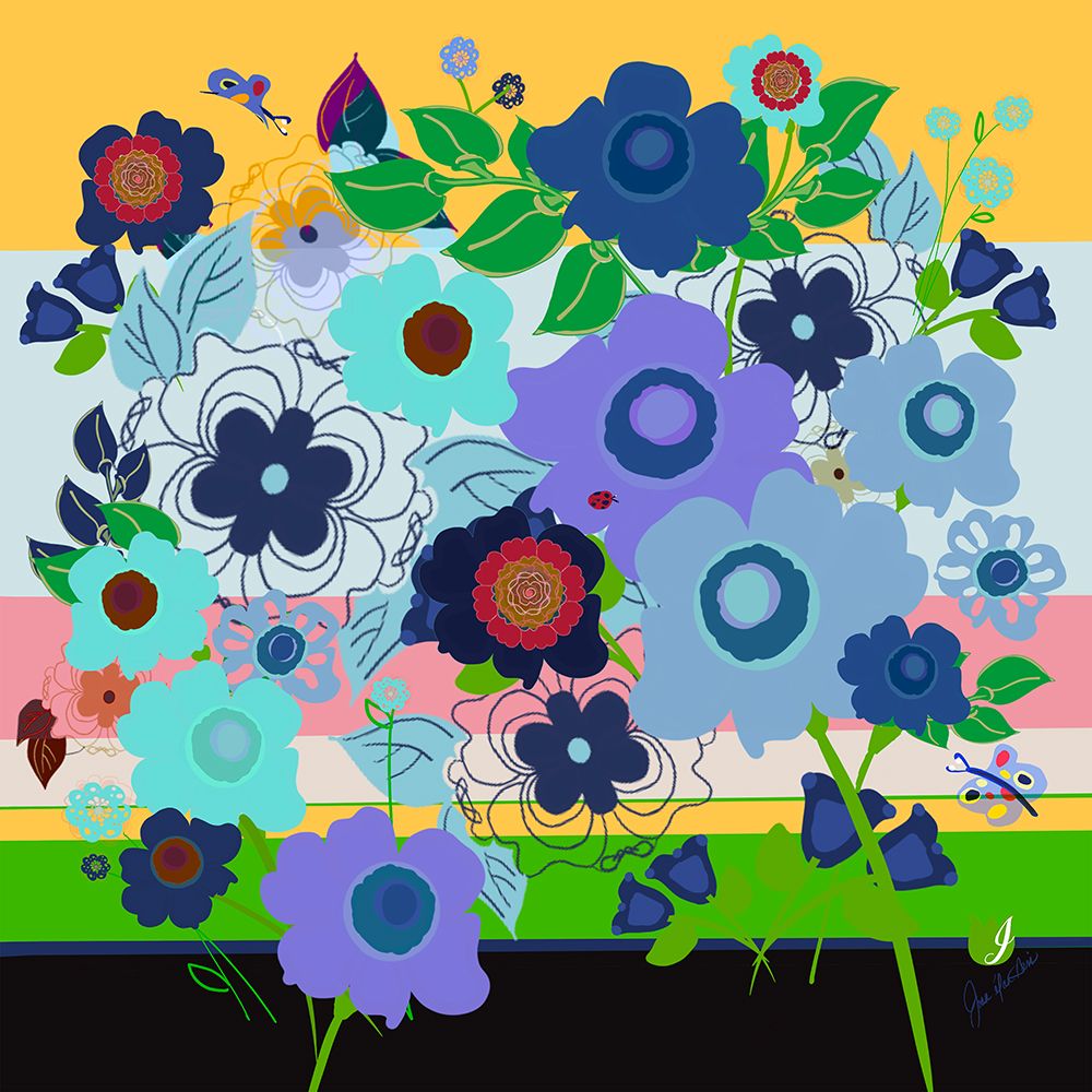 Cool Preppy Garden art print by Joan Davis for $57.95 CAD