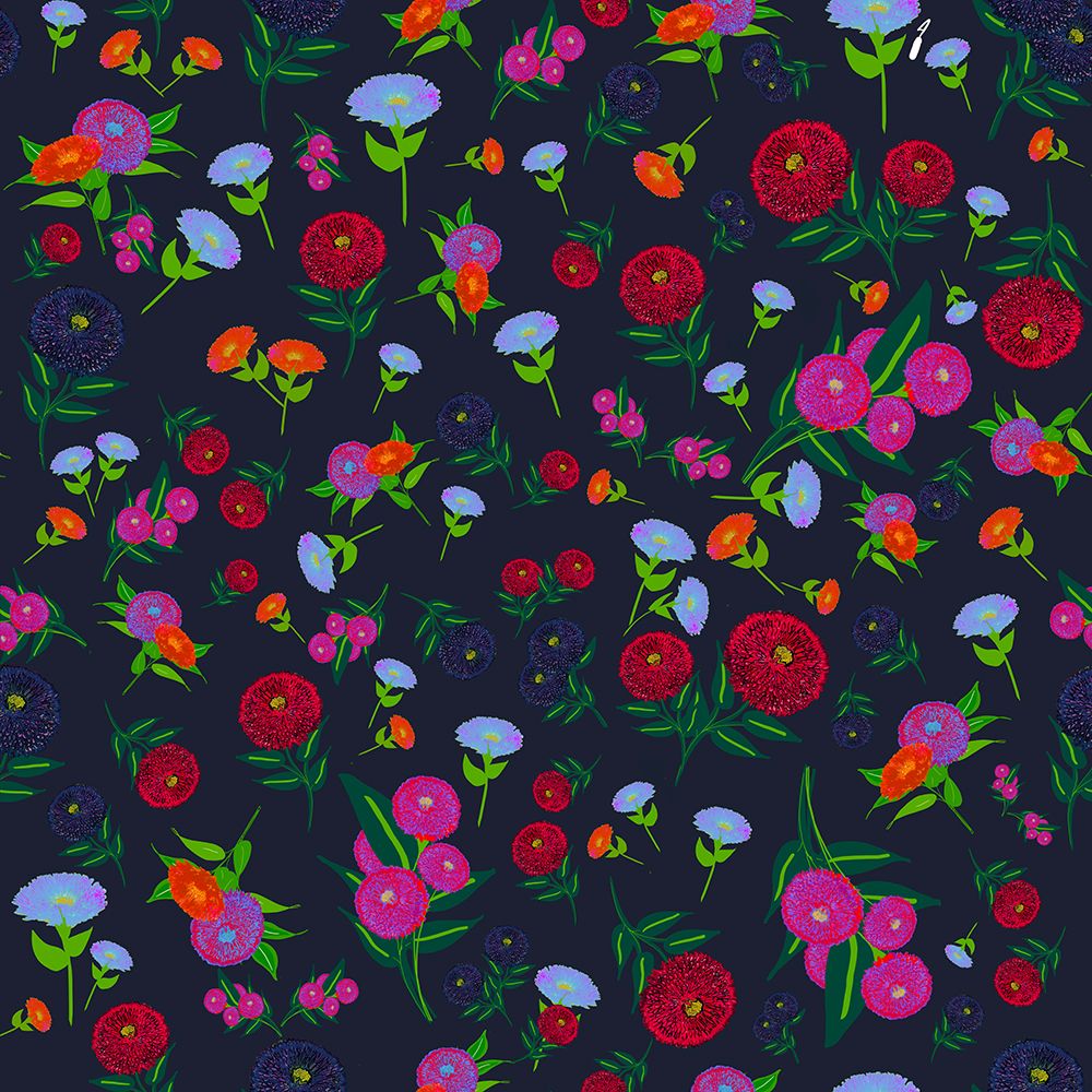 Garden Crush Scatter On Black art print by Joan Davis for $57.95 CAD