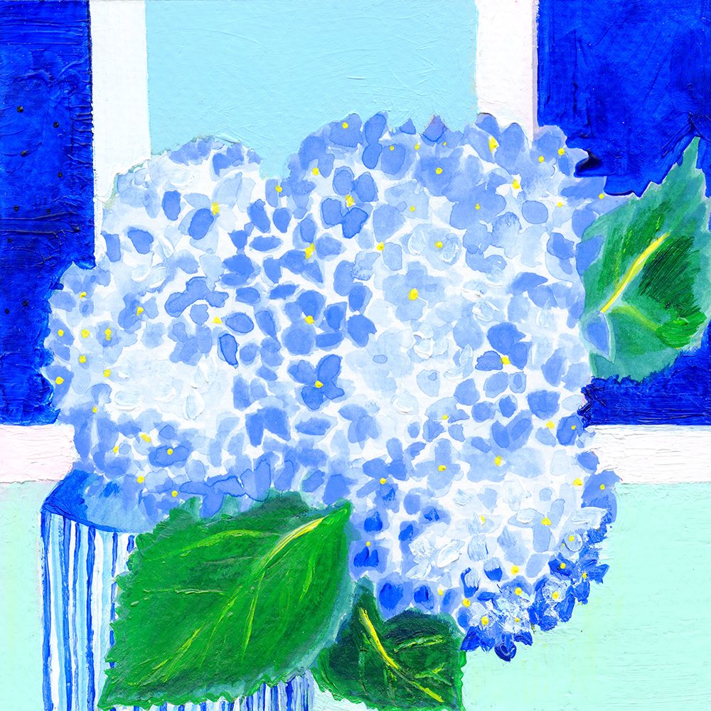 Hydrangeas By Cottage Window V2 art print by Joan Davis for $57.95 CAD