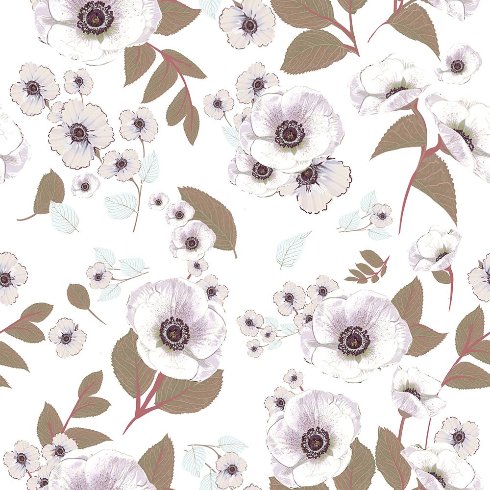 Cocoa Floral Fresh Spring On White art print by Joan Davis for $57.95 CAD