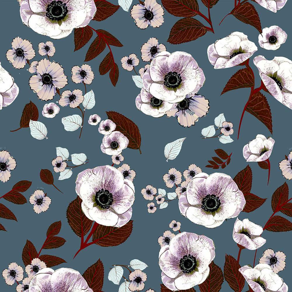 Cocoa Floral Rustica Teal art print by Joan Davis for $57.95 CAD