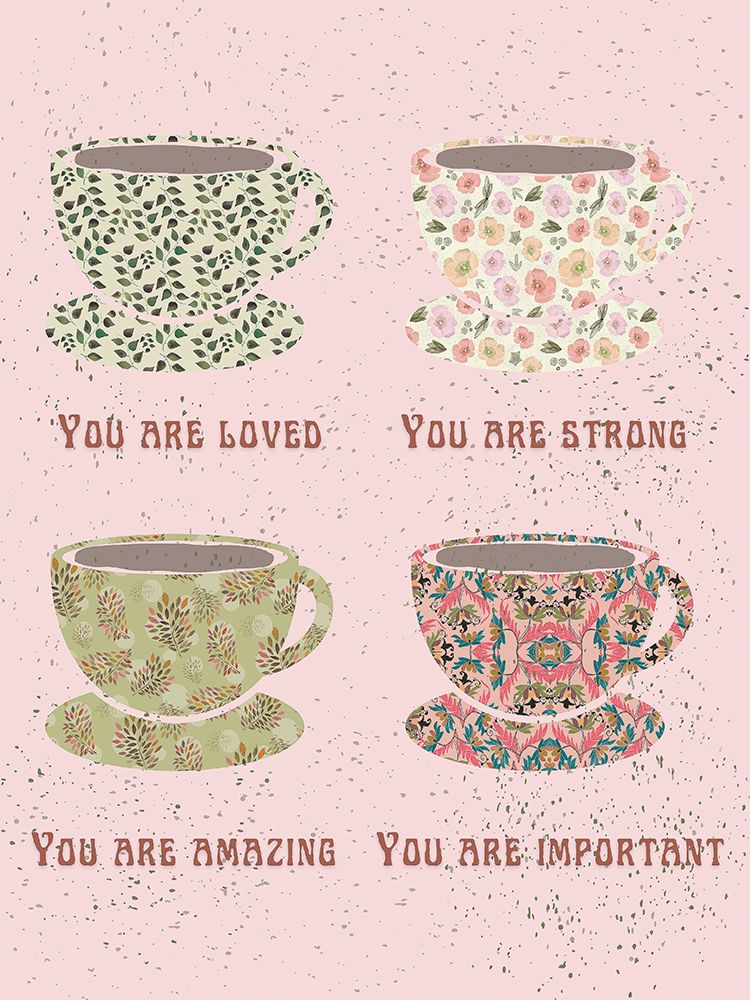 Cups Of Affirmation Watercolor Whispers art print by Julia Frost for $57.95 CAD