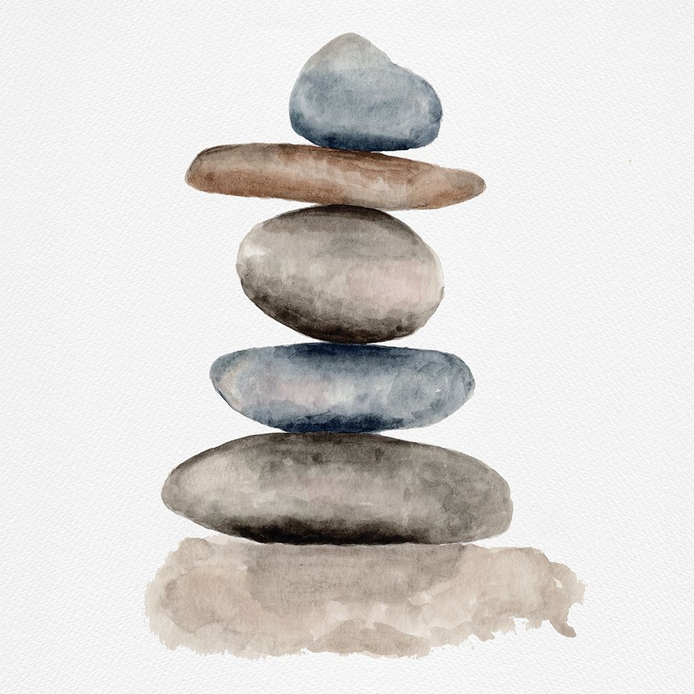 Zen Stones Watercolor Balance art print by Julia Frost for $57.95 CAD