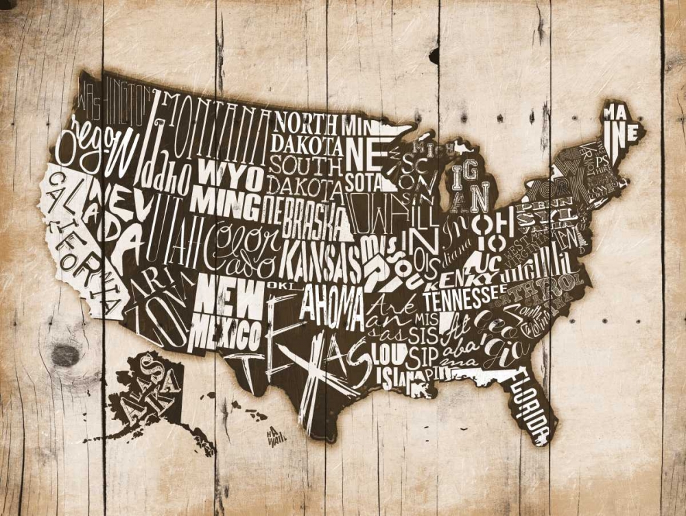 Sepia Wood USA art print by Jace Grey for $57.95 CAD