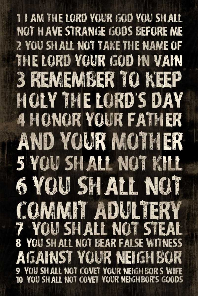 Full 10 Commandments art print by Jace Grey for $57.95 CAD