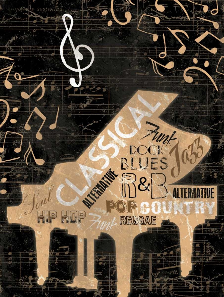 Music Notes Black Mate art print by Jace Grey for $57.95 CAD