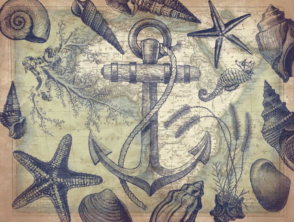 Nautical map mate art print by Jace Grey for $57.95 CAD