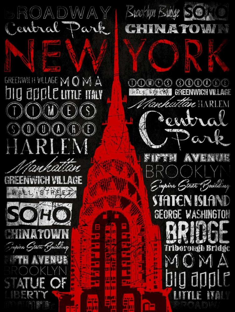 NY Type 2 RED art print by Jace Grey for $57.95 CAD