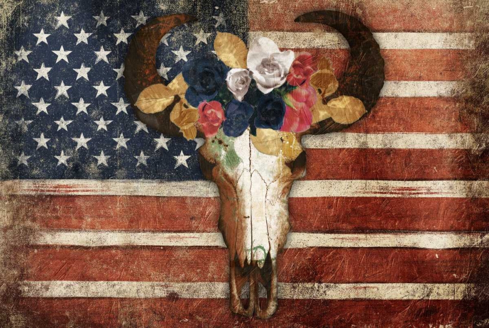 American Floral Bull art print by Jace Grey for $57.95 CAD